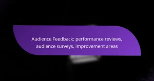 Audience Feedback: performance reviews, audience surveys, improvement areas