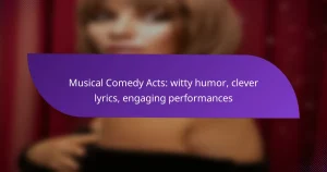 Musical Comedy Acts: witty humor, clever lyrics, engaging performances