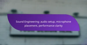 Sound Engineering: audio setup, microphone placement, performance clarity