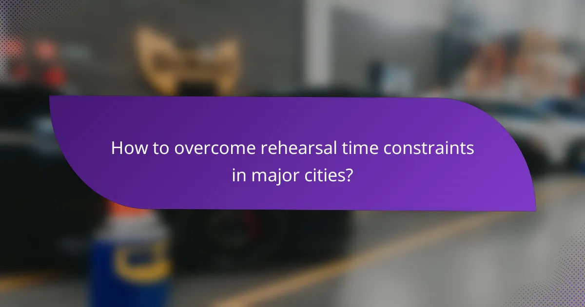 How to overcome rehearsal time constraints in major cities?