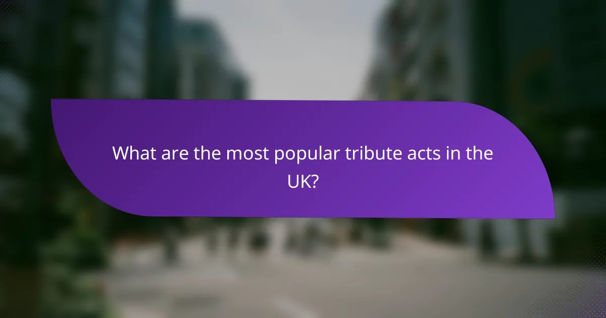 What are the most popular tribute acts in the UK?